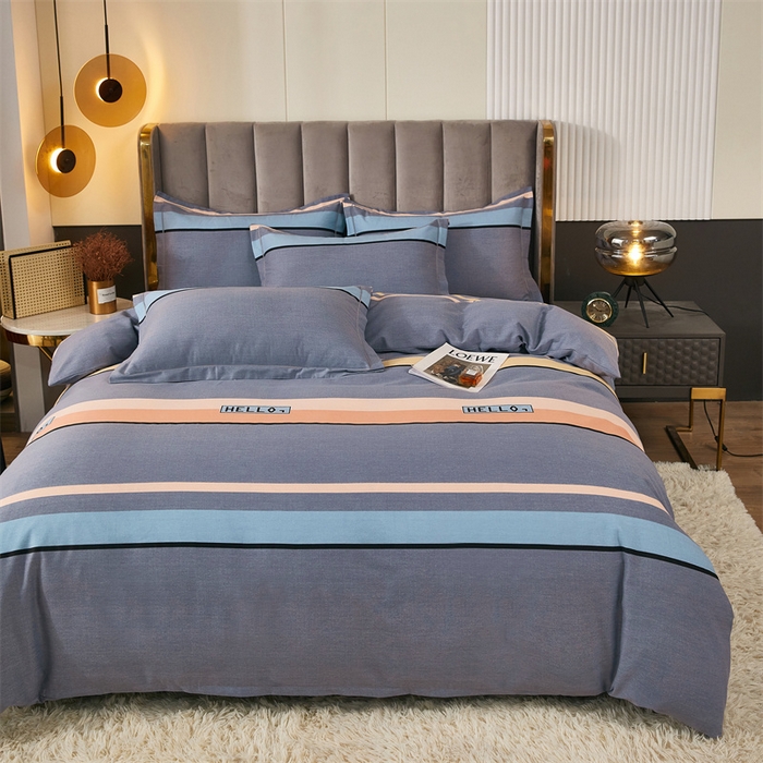 91家纺网 家纺一手货源 找家纺 尚帛 2024新款新疆棉磨毛印花单品被套 致青春-灰