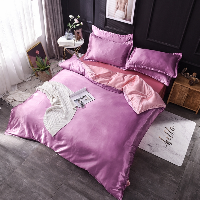 91家纺网 家纺一手货源 找家纺 经年 2025新款特价款丝绸冰丝单品套件系列 单被套 豆沙玉色