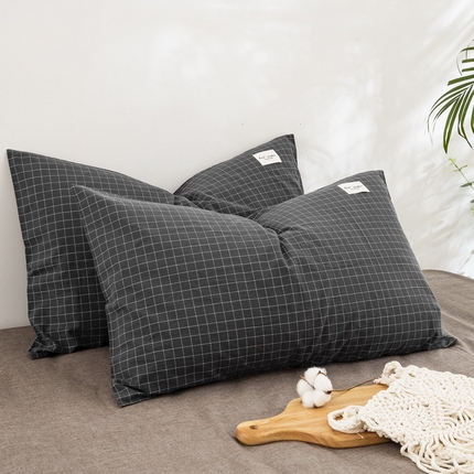 91家纺网 家纺一手货源 找家纺 （总）大黄蜂家居家纺 2025新款日式纯棉水洗棉信封式枕套