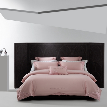 91家纺网 家纺一手货源 找家纺 （总）高大尚2025春夏新品长绒棉高端绣花四件套-馨香花语