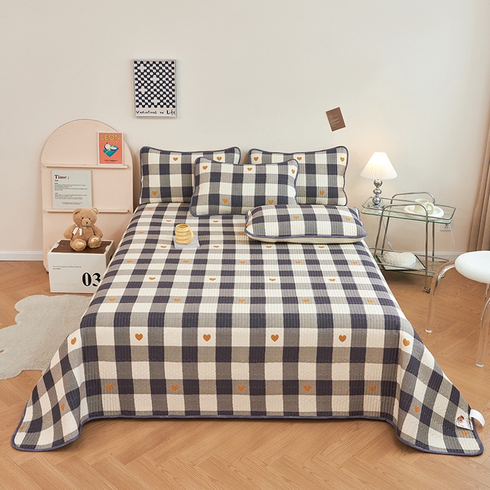 91家纺网 家纺一手货源 找家纺 莎果 2024新款正面纯棉绗缝床盖 米格利