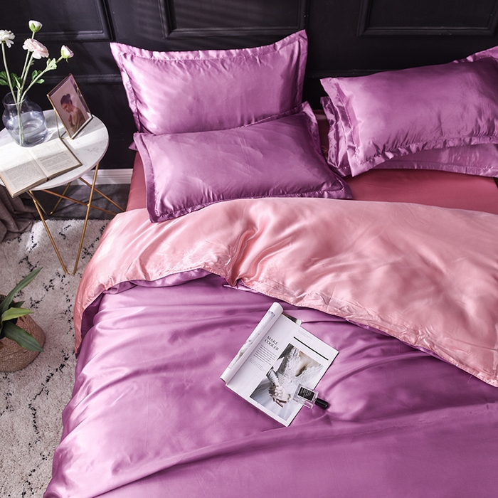 91家纺网 家纺一手货源 找家纺 经年 2025新款特价款丝绸冰丝单品套件系列 单被套 豆沙玉色