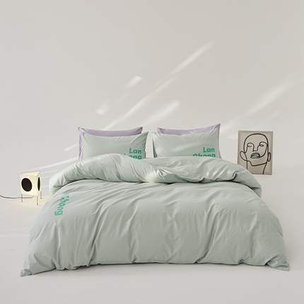 8小时 2024新款40S懒虫四件套系列---四件套 懒虫-清水绿