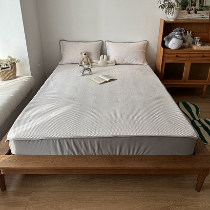 千朵  2024新款床笠款3D凉感豆豆凉席 爱心粉