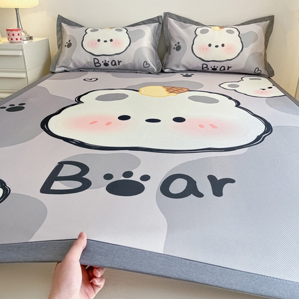 91家纺网 家纺一手货源 找家纺 （总）柒月 2024新款大版数码印花1600D加厚碳光冰丝席