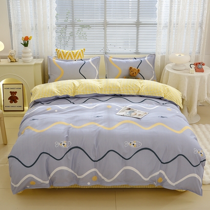 91家纺网 家纺一手货源 找家纺 （总）2024新款小清新ins风芦荟棉亲肤棉磨毛四件套植物羊绒直播