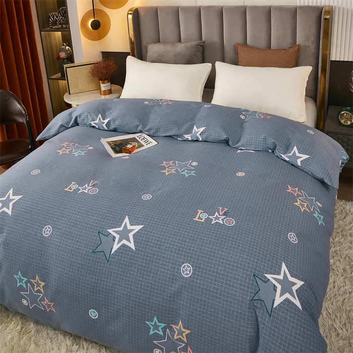 91家纺网 家纺一手货源 找家纺 尚帛 2024新款新疆棉磨毛印花单品被套 星光耀-灰