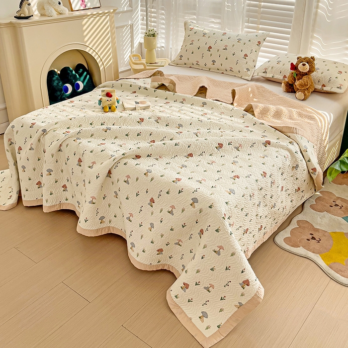 91家纺网 家纺一手货源 找家纺 2024新款A类60支双面全棉高温水洗夹棉单床盖填充新疆棉花 爱丽丝