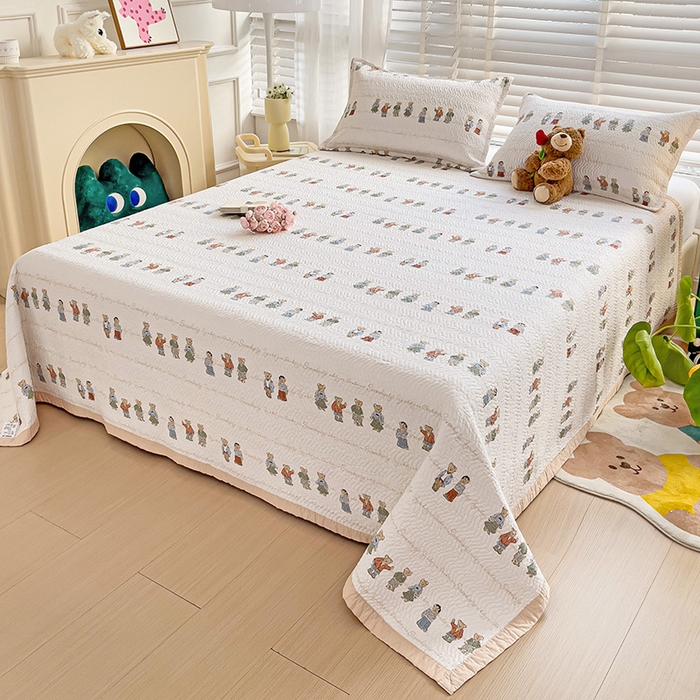 91家纺网 家纺一手货源 找家纺 2024新款A类60支双面全棉高温水洗夹棉单床盖填充新疆棉花 好朋友