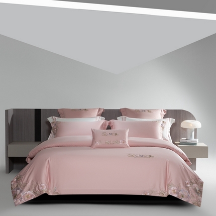 91家纺网 家纺一手货源 找家纺 （总）高大尚2025春夏新品长绒棉高端绣花四件套