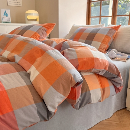 91家纺网 家纺一手货源 找家纺 （总）北欧良品 2024新款A类全棉色织水洗棉单被套