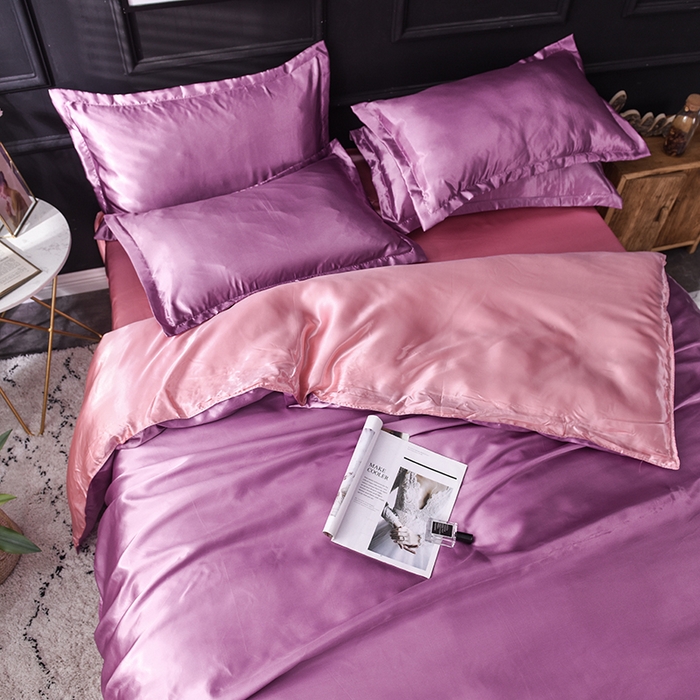 91家纺网 家纺一手货源 找家纺 经年 2025新款特价款丝绸冰丝单品套件系列 单被套 豆沙玉色