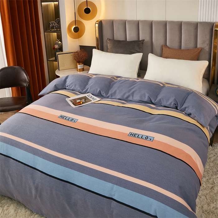 91家纺网 家纺一手货源 找家纺 尚帛 2024新款新疆棉磨毛印花单品被套 致青春-灰