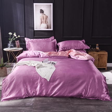 91家纺网 家纺一手货源 找家纺 经年 2025新款特价款丝绸冰丝单品套件系列 四件套 豆沙玉色