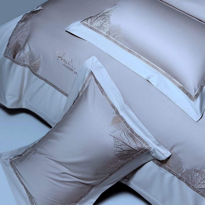 91家纺网 家纺一手货源 找家纺 高大尚2025春夏新品长绒棉高端绣花四件套-香榭丽 香榭丽-绅士灰