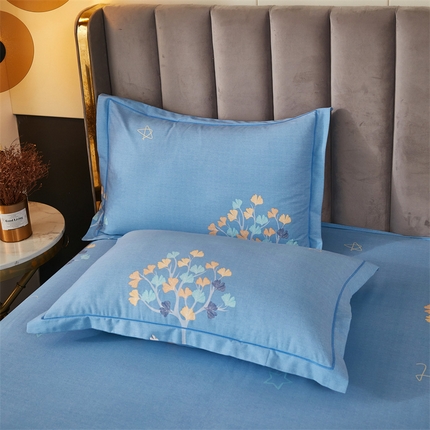 尚帛 2024新款新疆棉磨毛印花单品枕套 一鹿相伴-蓝