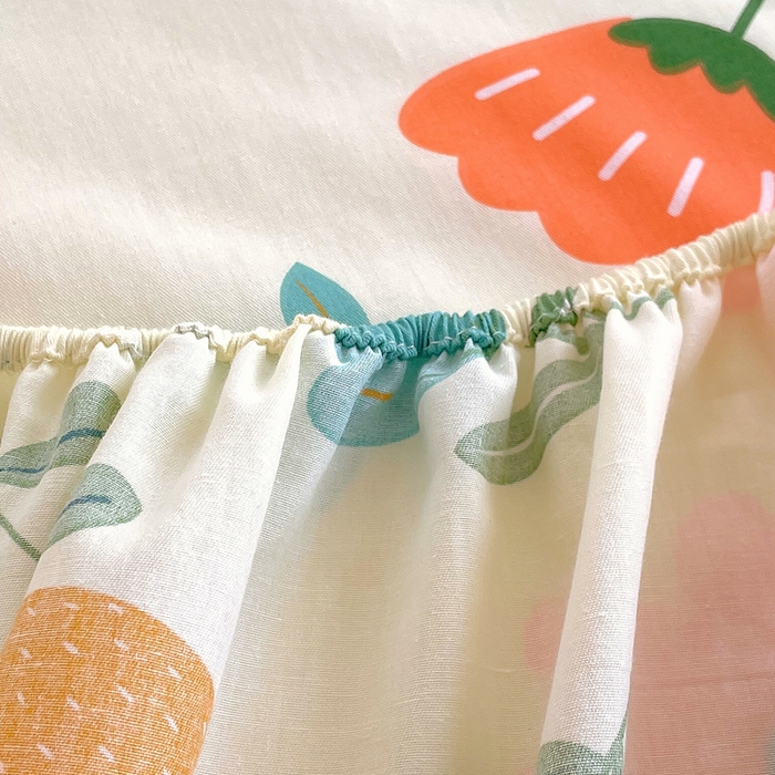 91家纺网 家纺一手货源 找家纺 洺兰家居 2025新款全棉喷气印花单床笠纯棉小清新花卉北欧风床套/枕套 洛洛繁花米