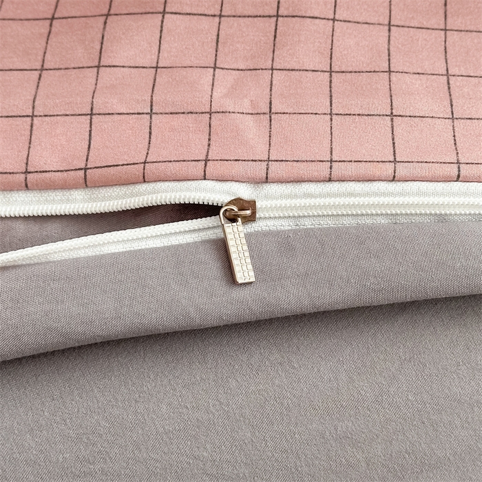 91家纺网 家纺一手货源 找家纺 （总）古吉梦 2024新款水洗棉小清新印花格子系列四件套