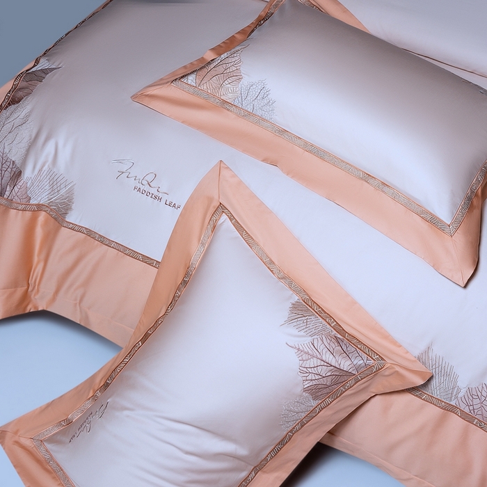 91家纺网 家纺一手货源 找家纺 高大尚2025春夏新品长绒棉高端绣花四件套-香榭丽 香榭丽-南瓜橘