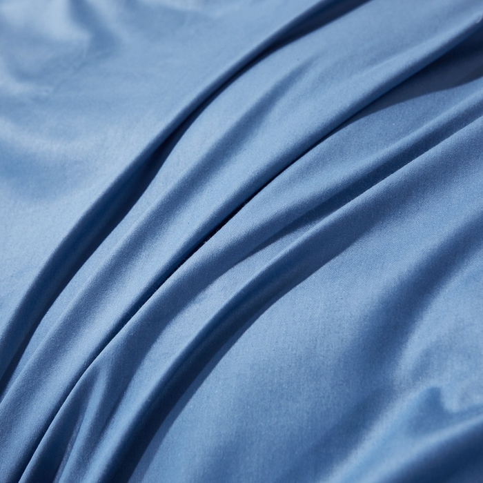 91家纺网 家纺一手货源 找家纺 晶缦家纺 2024新款喷气全棉13376纯棉斜纹纯色多规格四件套和单品-沐色系列 四件套 沐色-牛仔蓝