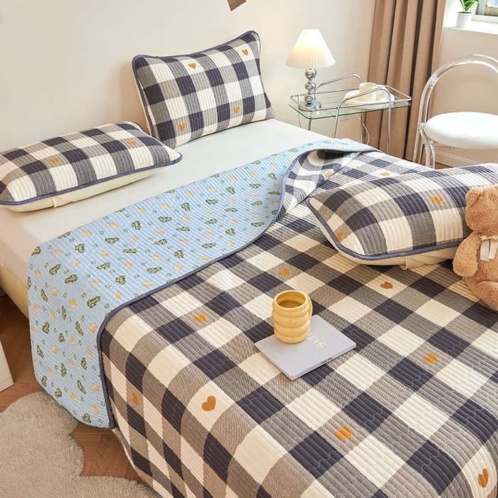 91家纺网 家纺一手货源 找家纺 莎果 2024新款正面纯棉绗缝床盖 米格利