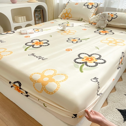 91家纺网 家纺一手货源 找家纺 久云居2024A类印花磨毛防水床笠 花开朵朵