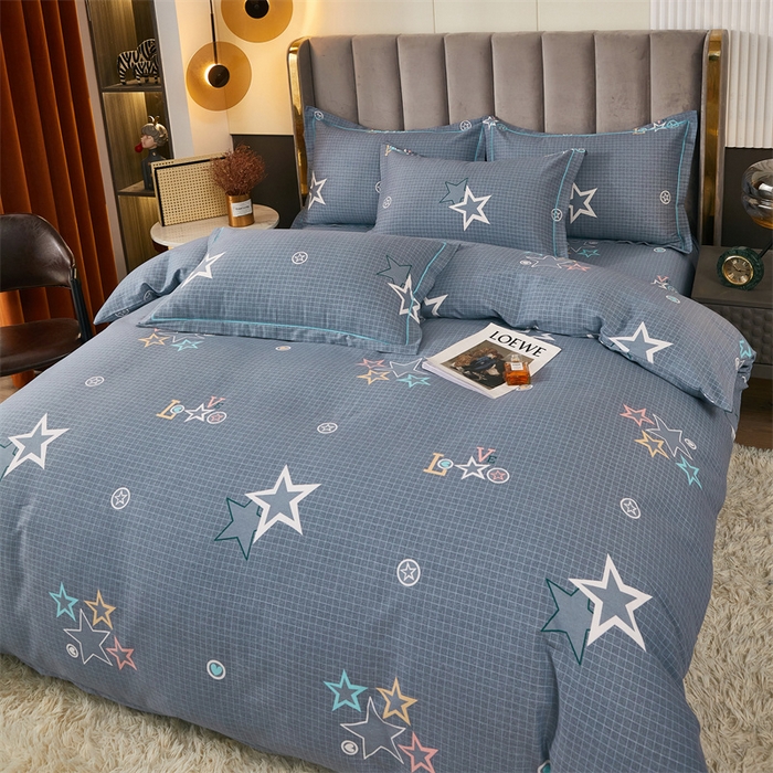 91家纺网 家纺一手货源 找家纺 尚帛 2024新款新疆棉磨毛印花单品被套 星光耀-灰