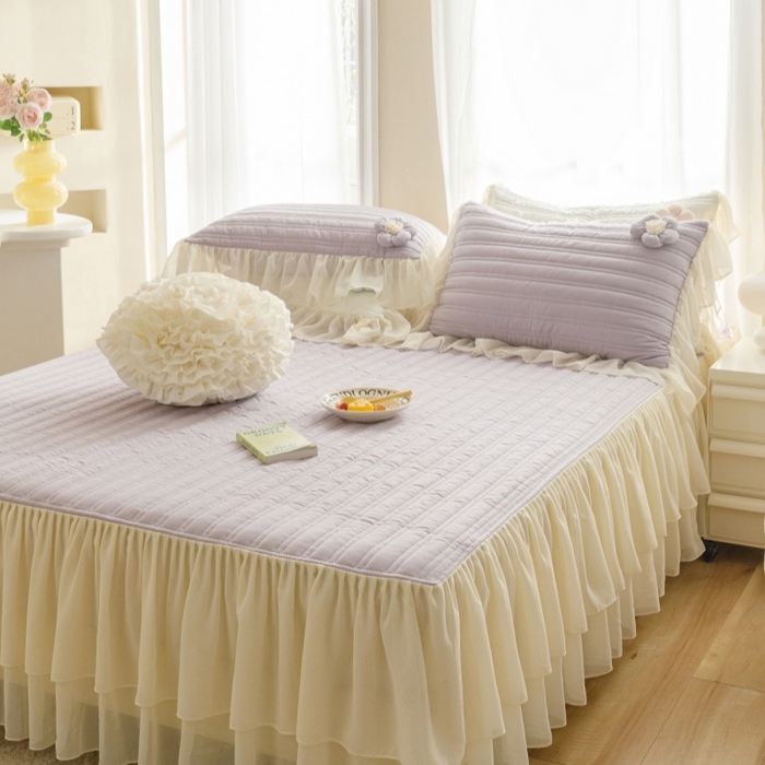 91家纺网 家纺一手货源 找家纺 （总）胜权家纺 2024新款A类水洗60支全棉工艺款夹棉单床裙