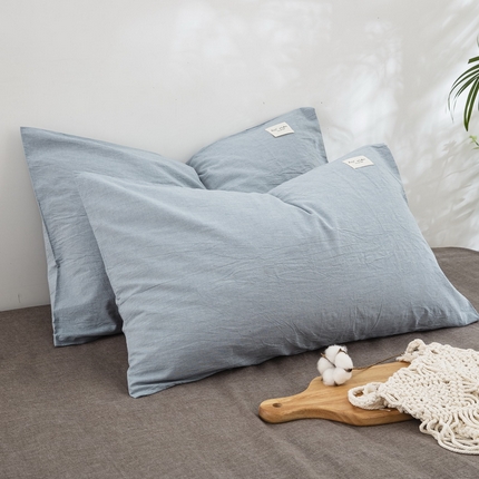 91家纺网 家纺一手货源 找家纺 （总）大黄蜂家居家纺 2025新款日式纯棉水洗棉信封式枕套