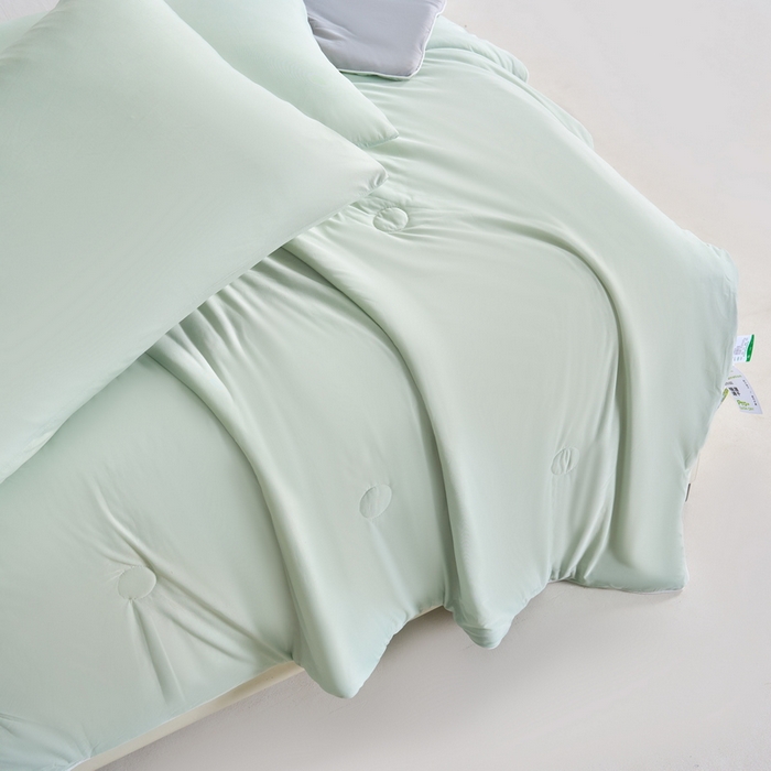 91家纺网 家纺一手货源 找家纺 梦恬佳2024新款A类冰淇凌凉感丝夏被 水绿色