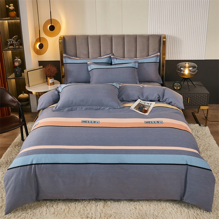 91家纺网 家纺一手货源 找家纺 尚帛 2024新款新疆棉磨毛印花单品被套 致青春-灰