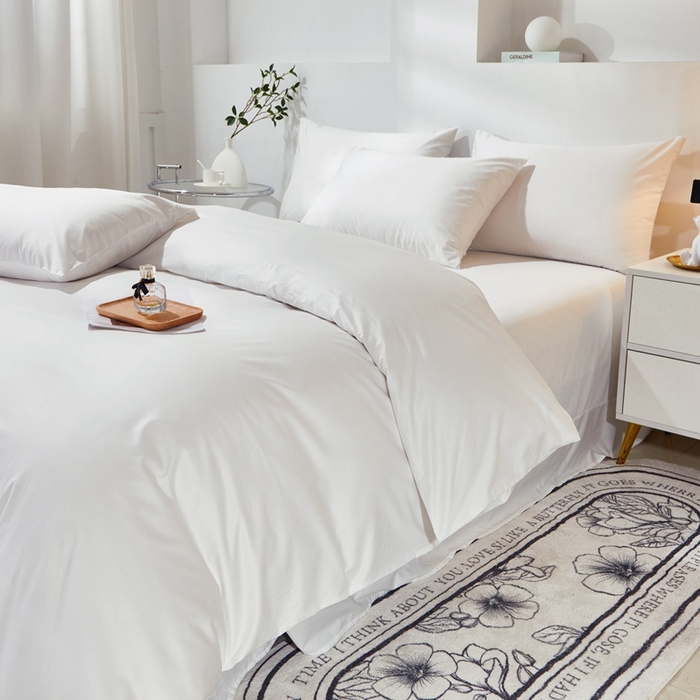 91家纺网 家纺一手货源 找家纺 （总）晶缦家纺 2025新款喷气全棉13376纯棉斜纹纯色多规格四件套和单品-沐色系列 单被套