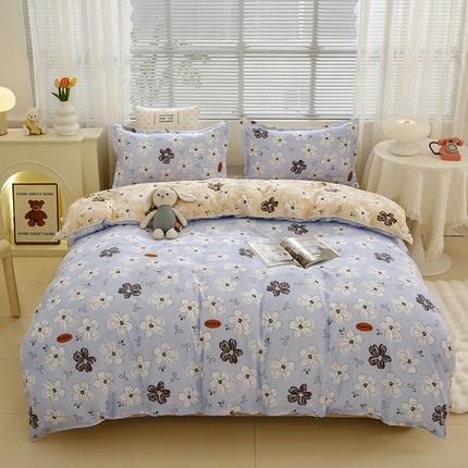 91家纺网 家纺一手货源 找家纺 （总）2024新款小清新ins风芦荟棉亲肤棉磨毛四件套植物羊绒直播