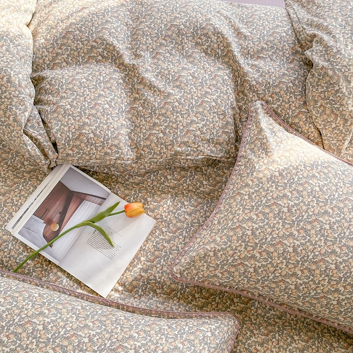 91家纺网 家纺一手货源 找家纺 洋铭区（原狠狠爱） 2024新款全棉双层纱四件套 提子香香