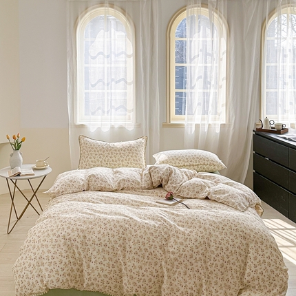 91家纺网 家纺一手货源 找家纺 （总）洋铭区（原狠狠爱） 2024新款全棉双层纱四件套