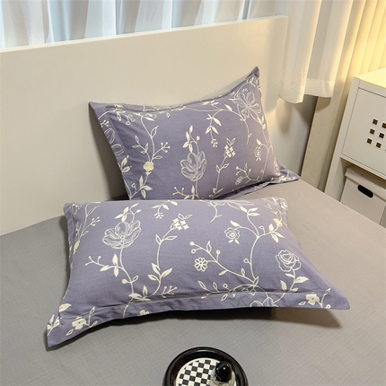 尚帛 2024新款新疆棉磨毛印花单品枕套 艾米尔-蓝