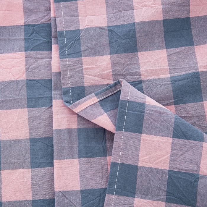 91家纺网 家纺一手货源 找家纺 大黄蜂家居家纺 2025新款日式纯棉水洗棉信封式枕套 小方格红