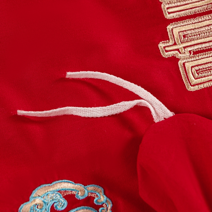 91家纺网 家纺一手货源 找家纺 银石 2024新款60新疆长绒棉大红婚庆绣花四件套 山河见证