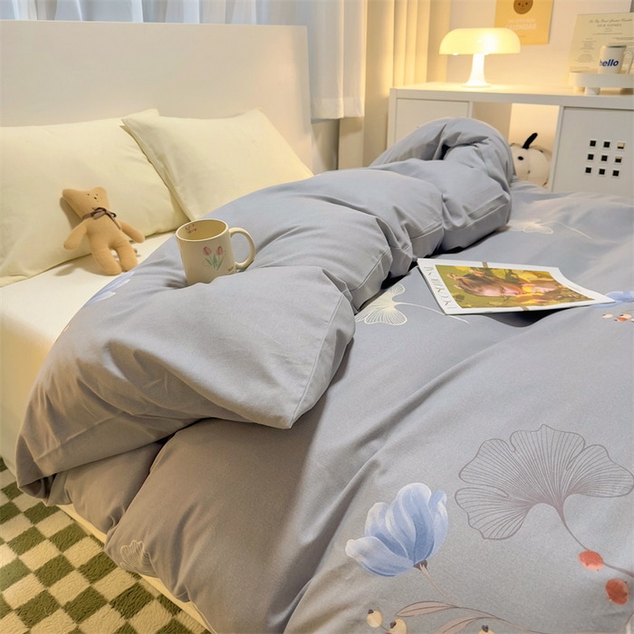 91家纺网 家纺一手货源 找家纺 尚帛 2024新款新疆棉磨毛印花单品被套 吉林苑-灰