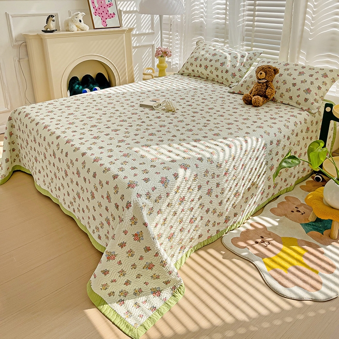 91家纺网 家纺一手货源 找家纺 胜权家纺 2024新款A类60支双面全棉高温水洗夹棉床盖三件套 梵雅