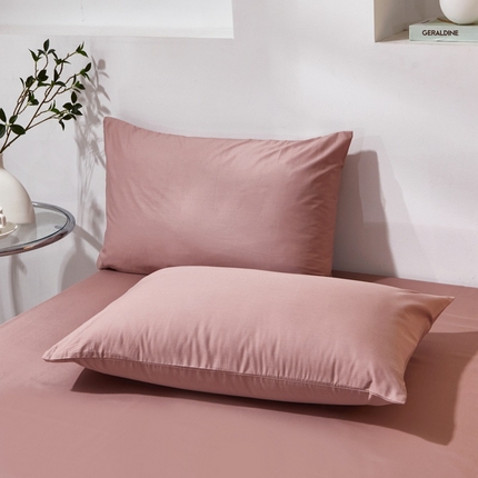 91家纺网 家纺一手货源 找家纺 （总）晶缦家纺 2025新款喷气全棉13376纯棉斜纹纯色多规格四件套和单品-沐色系列 单枕套