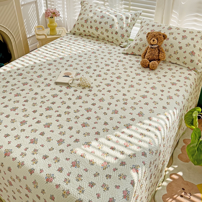 91家纺网 家纺一手货源 找家纺 胜权家纺 2024新款A类60支双面全棉高温水洗夹棉床盖三件套 梵雅