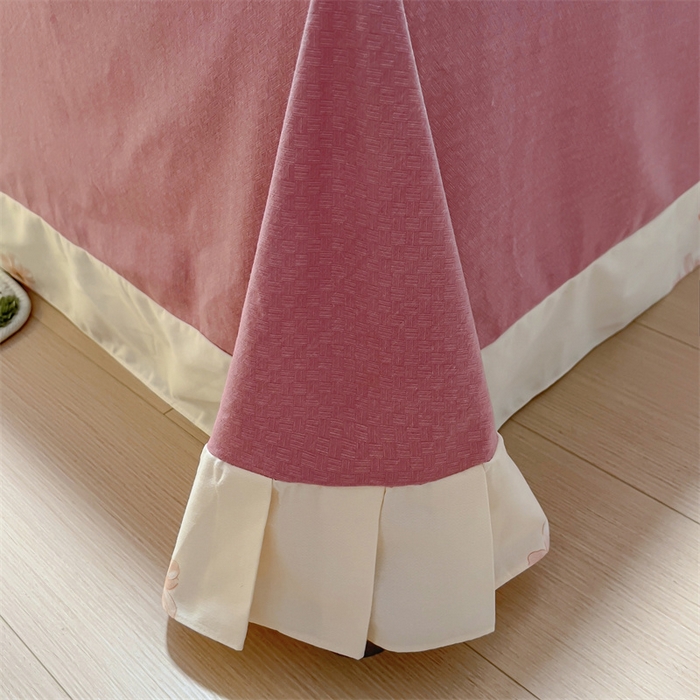 91家纺网 家纺一手货源 找家纺 尚帛 2024新款新疆棉磨毛印花单品枕套 春光-粉