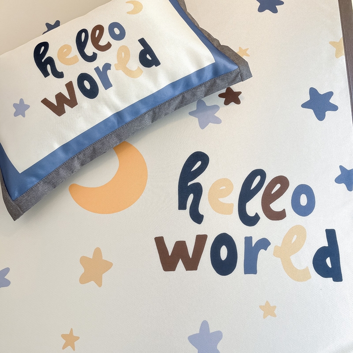 91家纺网 家纺一手货源 找家纺 柒月 2024新款大版数码印花1600D加厚碳光冰丝席 满天星辰