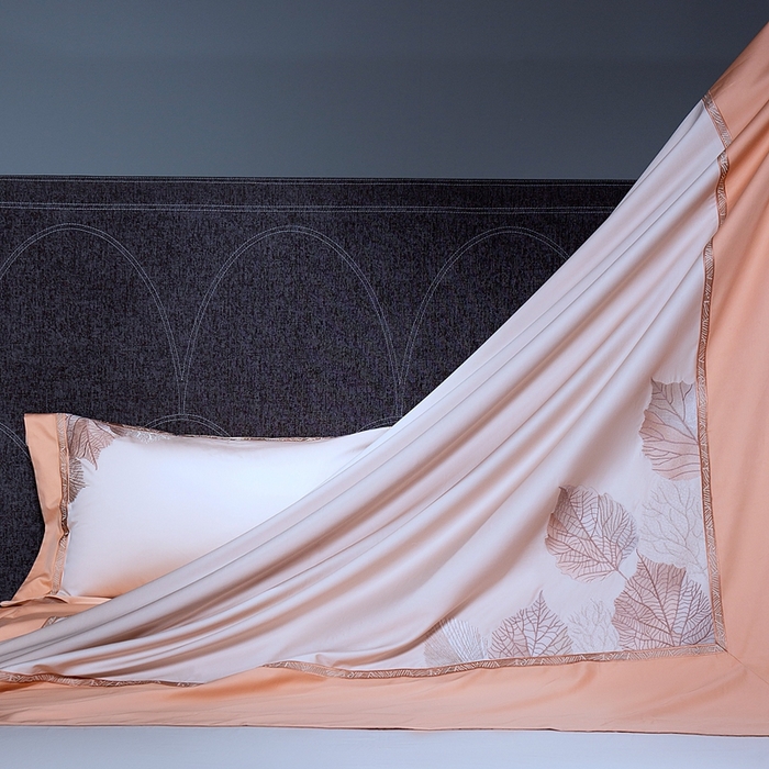 91家纺网 家纺一手货源 找家纺 高大尚2025春夏新品长绒棉高端绣花四件套-香榭丽 香榭丽-南瓜橘