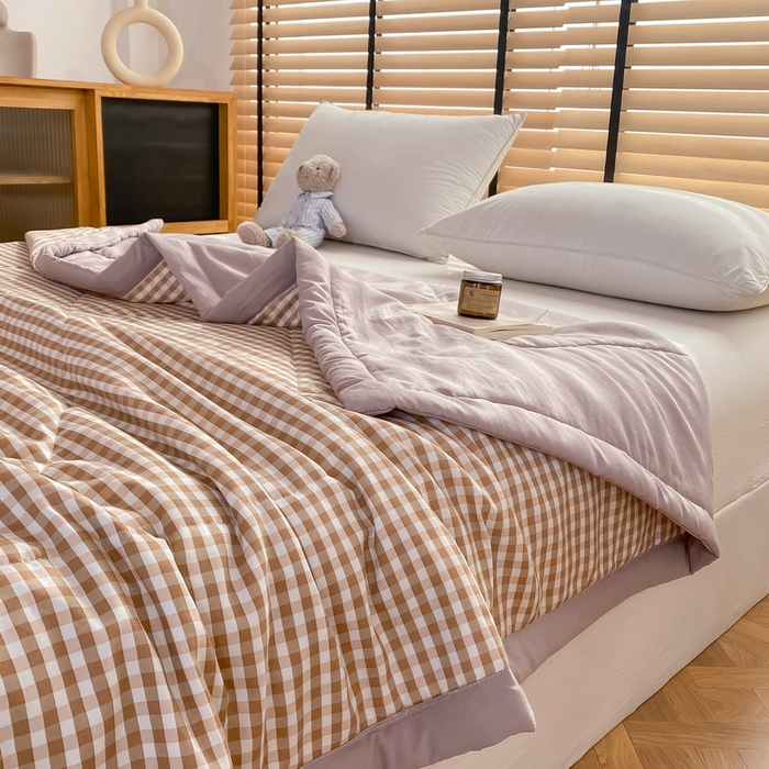 91家纺网 家纺一手货源 找家纺 梦恬佳2024新款无印风水洗棉夏被-米小格