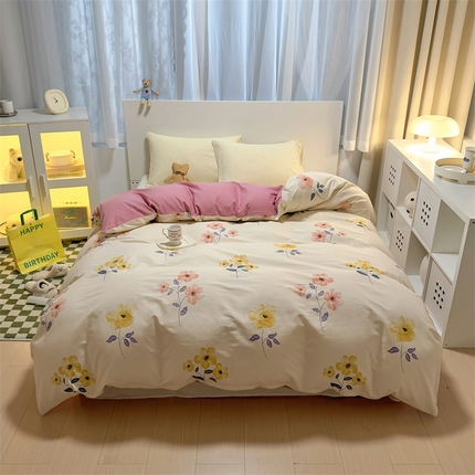 尚帛 2024新款新疆棉磨毛印花单品被套 春光-粉