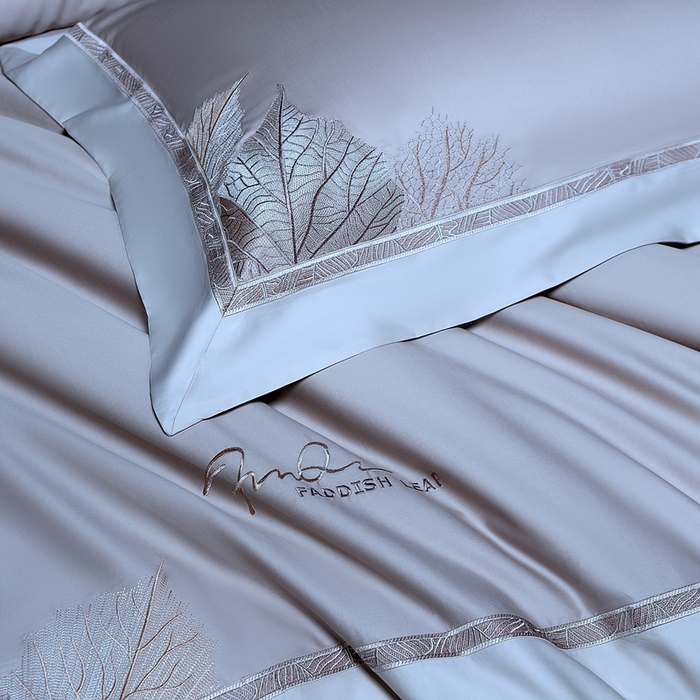 91家纺网 家纺一手货源 找家纺 高大尚2025春夏新品长绒棉高端绣花四件套-香榭丽 香榭丽-绅士灰