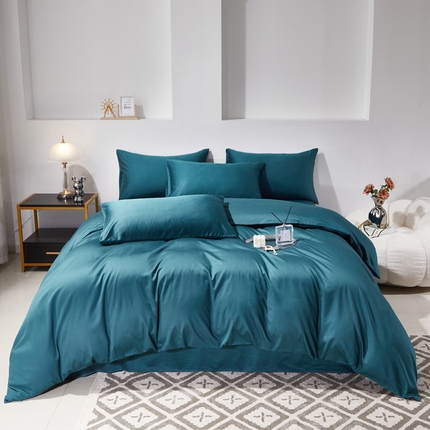 晶缦家纺 2024新款全棉60支贡缎长绒棉纯色多规格四件套和单品-琅夕系列 四件套 琅夕-猫眼绿
