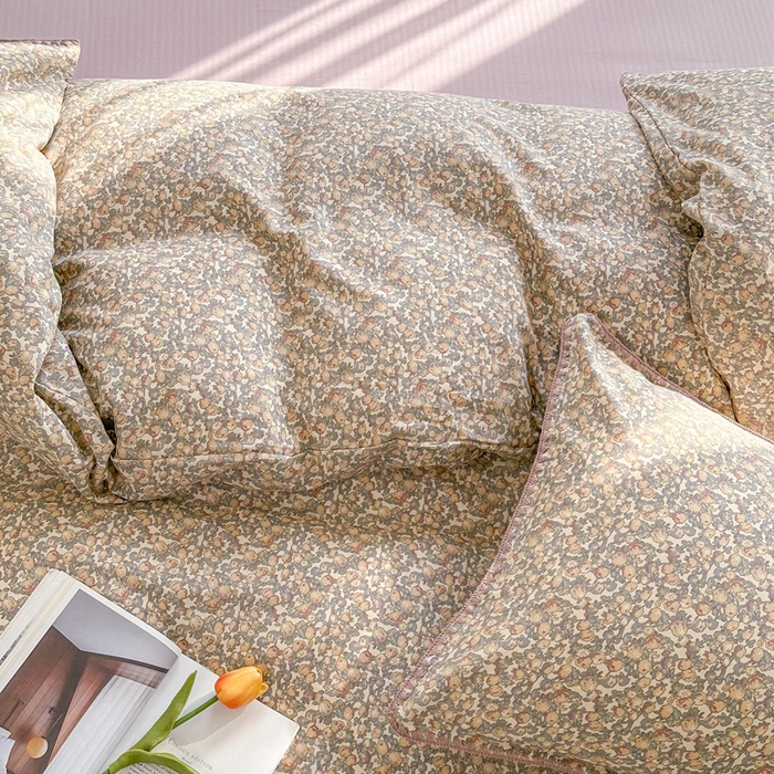 91家纺网 家纺一手货源 找家纺 洋铭区（原狠狠爱） 2024新款全棉双层纱四件套 提子香香